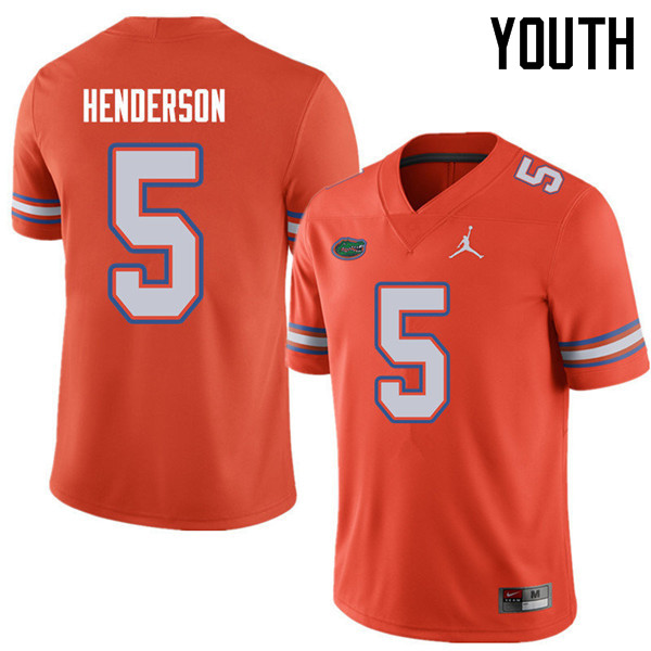 Jordan Brand Youth #5 CJ Henderson Florida Gators College Football Jerseys Sale-Orange - Click Image to Close